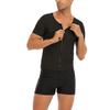Traje de Sauna Sudadera para Hombre Camisetas de Manga Corta Adelgazante Top Térmico con Cremallera Camisa de Entrenamiento Moldeador Corporal para Hombre Ropa Moldeadora