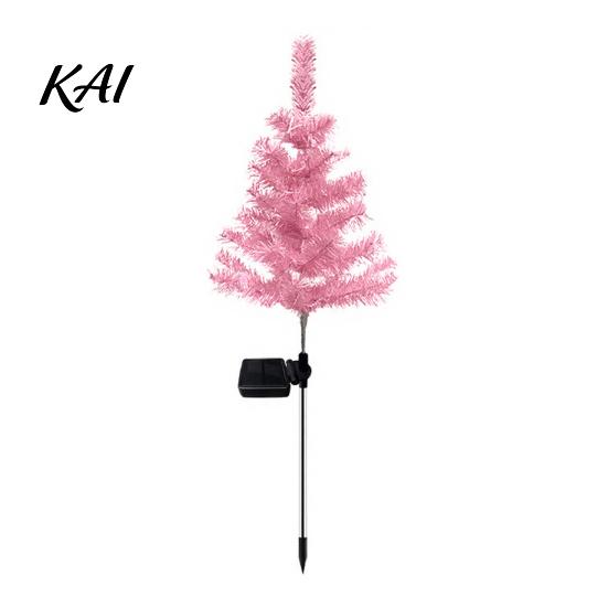 Solar Powered Path Pathway Lights Christmas Tree Garden Stake Lights, Outdoor IP65 Waterproof Crooked Lamp with Colorful Light for Stakes Patio