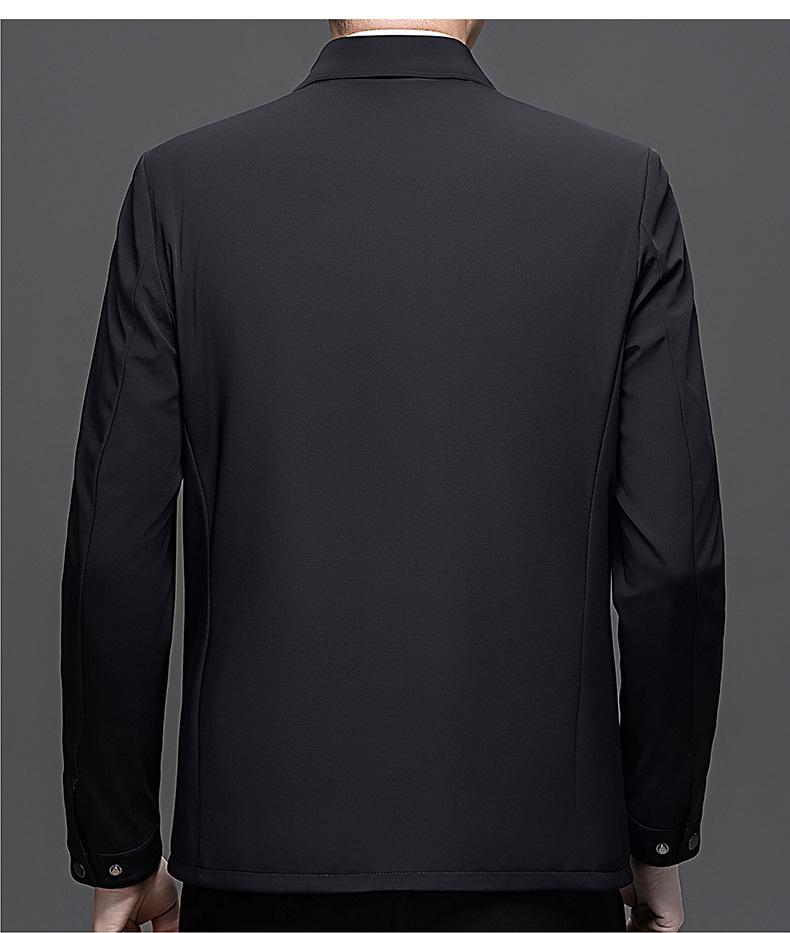 Jaqueta Masculina Casual de Negócios em Seda de Leite para Primavera - Gola Simples Outerwear Juvenil