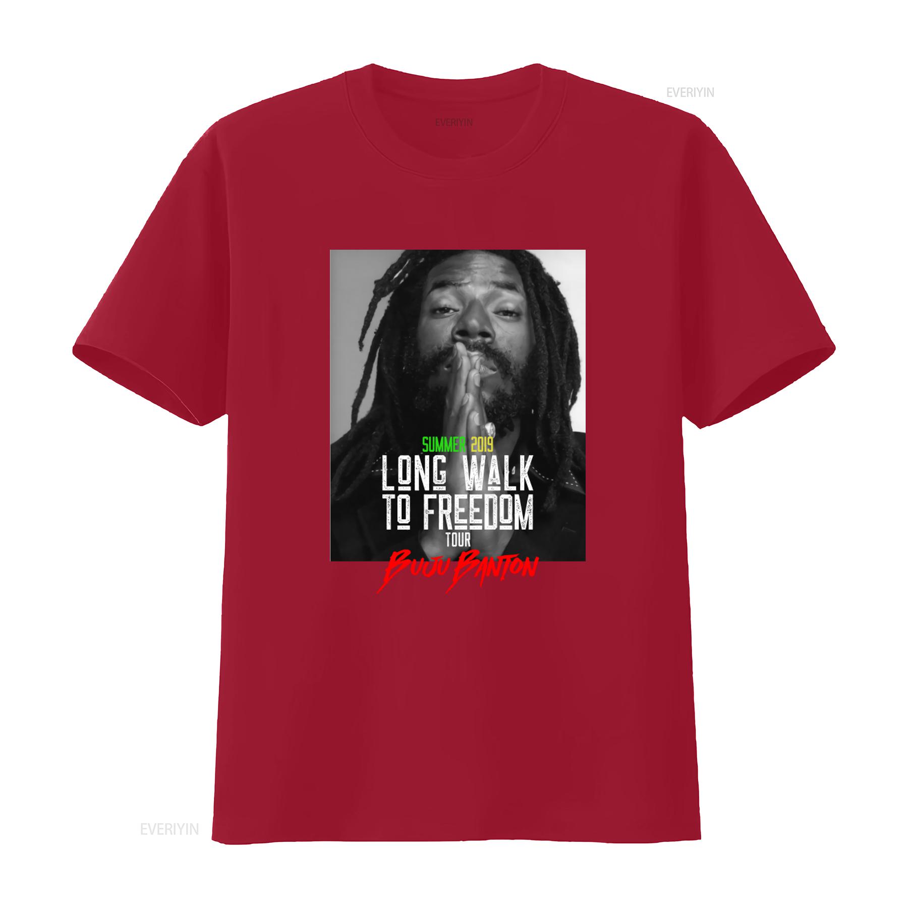 

Buju Banton Long Walk To Freedom Tour 2019 Summer T Shirt Reggae Style vintage Washed Stylish designer clothes Slightly fashion S