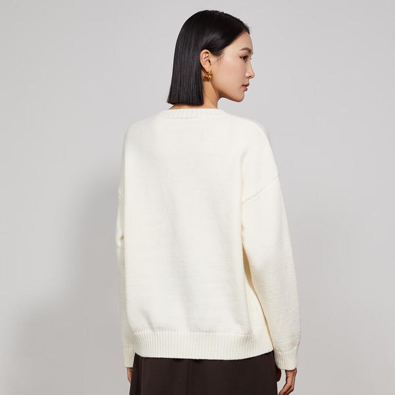 Women's Strawberry Jacquard Round Neck Sweater