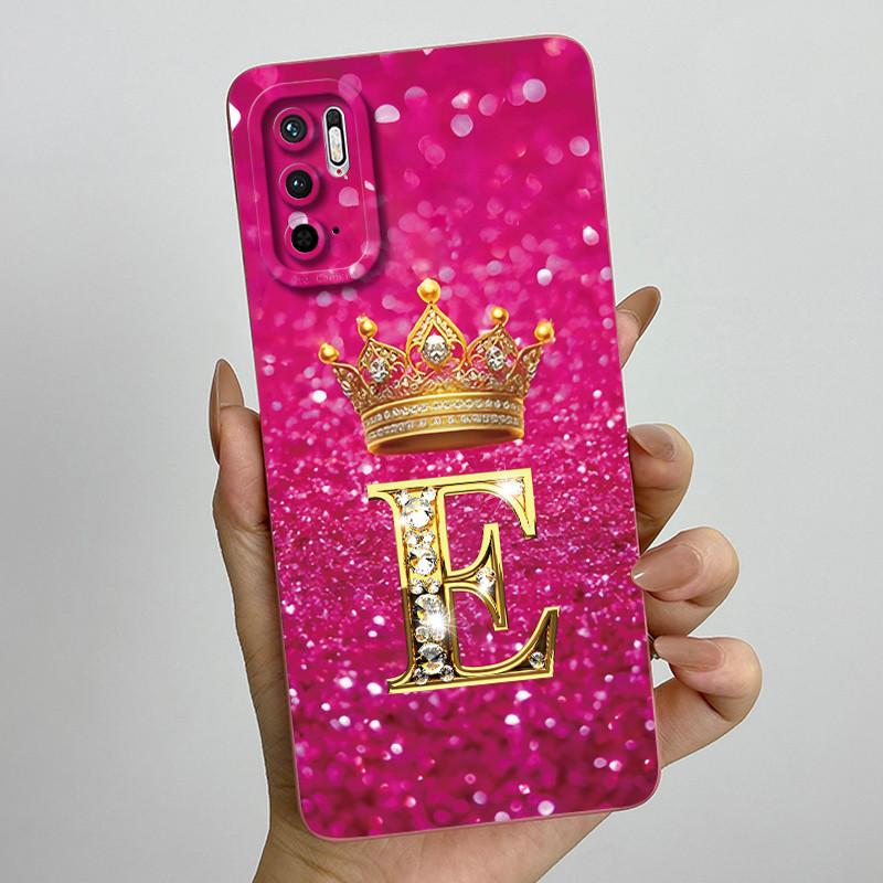 For Redmi Note 10 5G Note 10T 5G Fashion Initial Letter Couple Phone Case Redmi Note10 5G 10T Soft Silicone TPU Protective Case