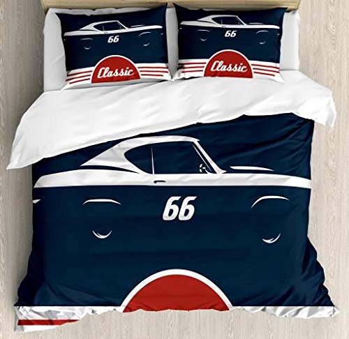 Vintage Duvet Cover Set Classic Car Automobile Mechanic Nostalgic 50s Bedding Set Twin Queen King Full Polyester Quilt Cover