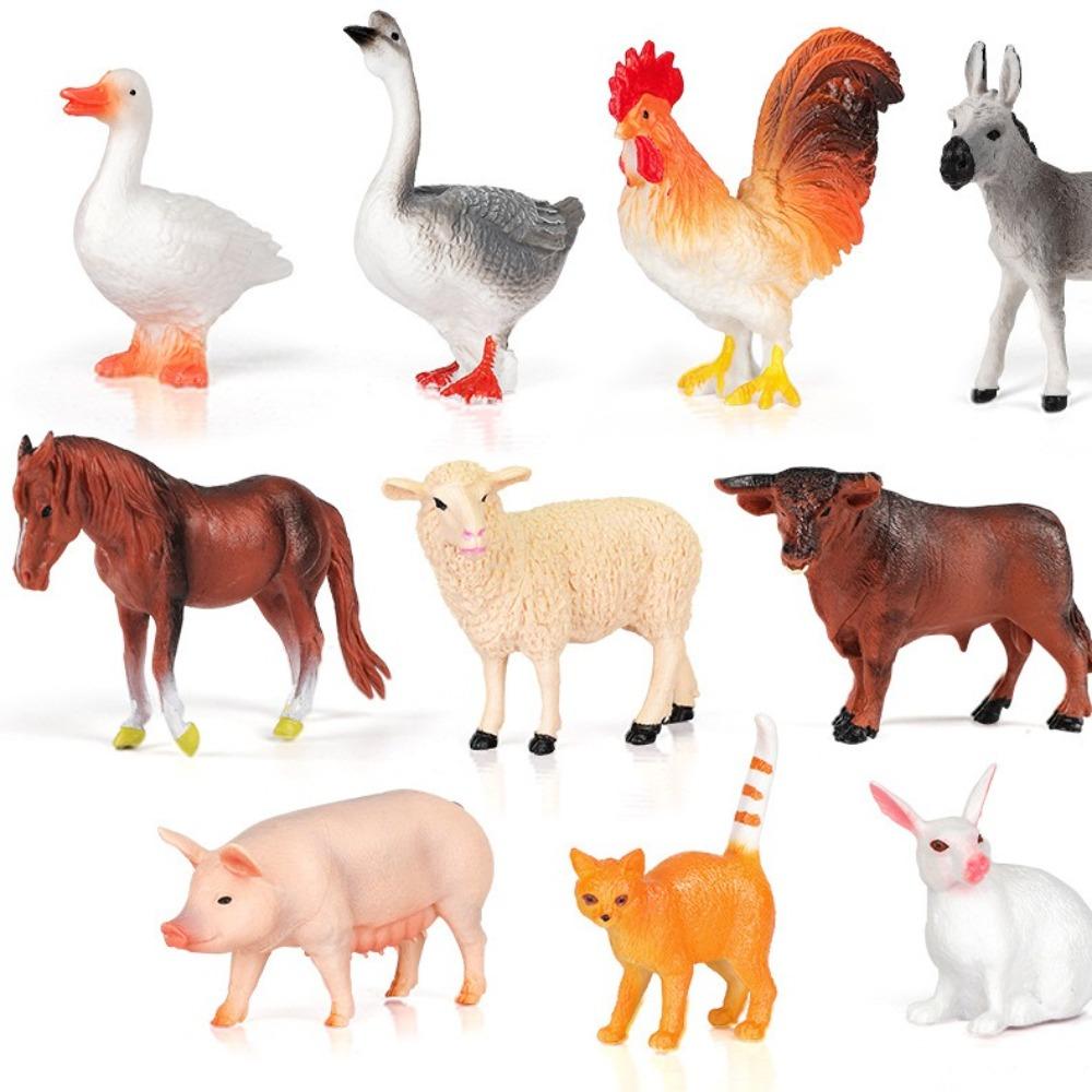 Simulation Farm Animal Model Toy Mini Lifelike Animal Figurines Animal Action Figures  for Children