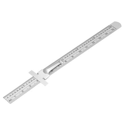 Regla estándar de calibre de acero inoxidable de 6 pulgadas, 0-150 mm, escala de profundidad, calibre de longitud, herramienta de medición de marcado con clip desmontable