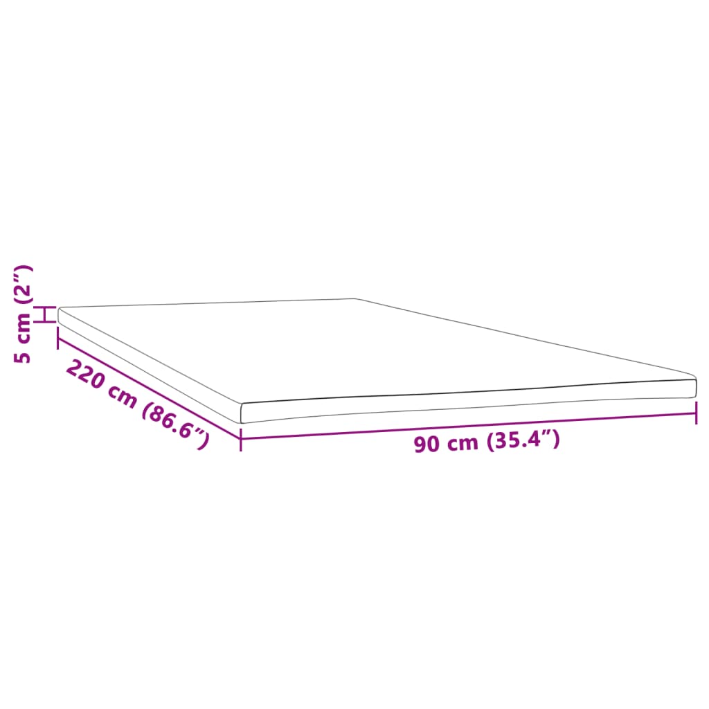 Mattress Topper 90x220x5 cm