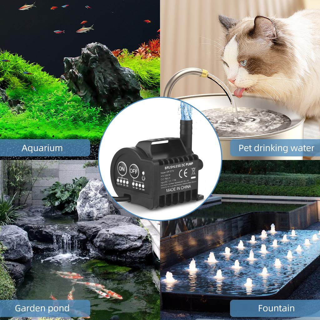 Mini 12V Water Pump with 4 Gear On/Off Timing, Acceleration and Deceleration Function, Max 700L/H