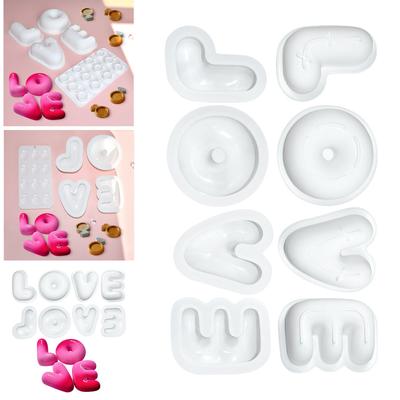 Valentine's Day Silicone Letter and Rings Shape Mousse Cake Mold for Baking Ideal for Cakes and Sweet Treats