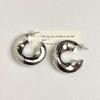 4Pcs New Retro Chunky C Shape Hoop Earrings Glossy Gold Plated Circle Round Tube Hoops Stacked Ear Jewelry Irregular Earrings