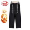 Women's High-Waist Fleece-Lined Wide-Leg Pants