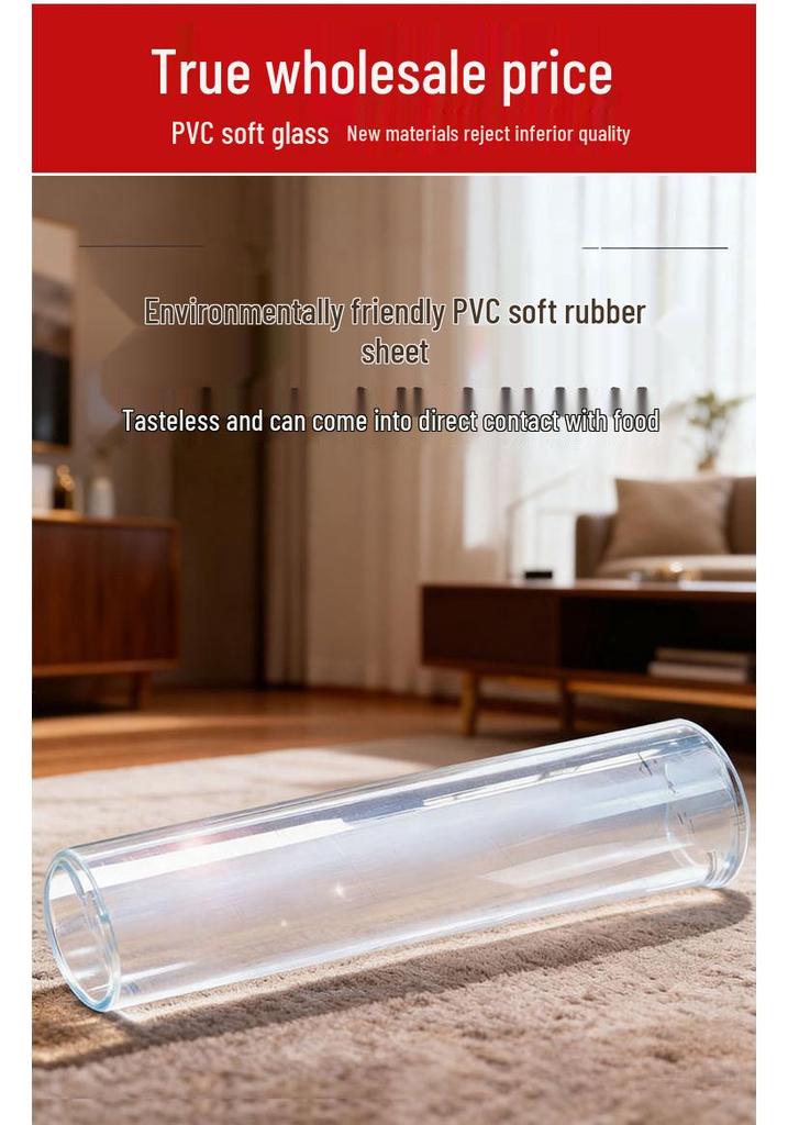 Față de masă și covoraș transparent din sticlă moale PVC de 2m