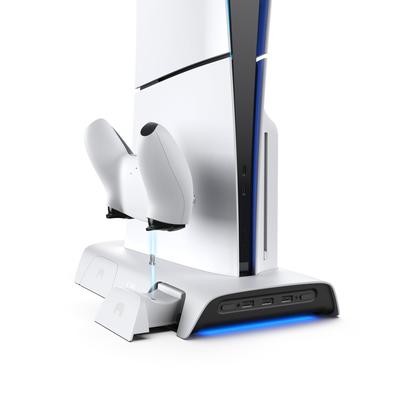KIWI design D3 kompatybilna z PS5 SLIM stacja chłodząca pionowa stojak do ładowania kontrolerów z jednoczesnym ładowaniem 2 8 karta przepływ powietrza USB PS5 PS5