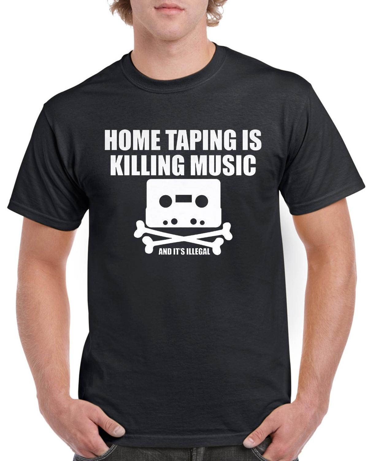 New Home Taping Is Killing Music T-shirt Cotton Cassette Vinyl Mixtape Gift S