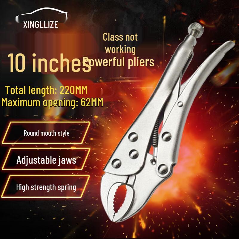 Xingluzhe 10-inch Industrial Round Jaw Locking Pliers