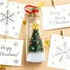 Christmas Tree Message In A Bottle Recordable Voice Message Bottle Ornament with Playback Cork Greeting Glass Bottle with Snowy Scene Xmas Keepsake