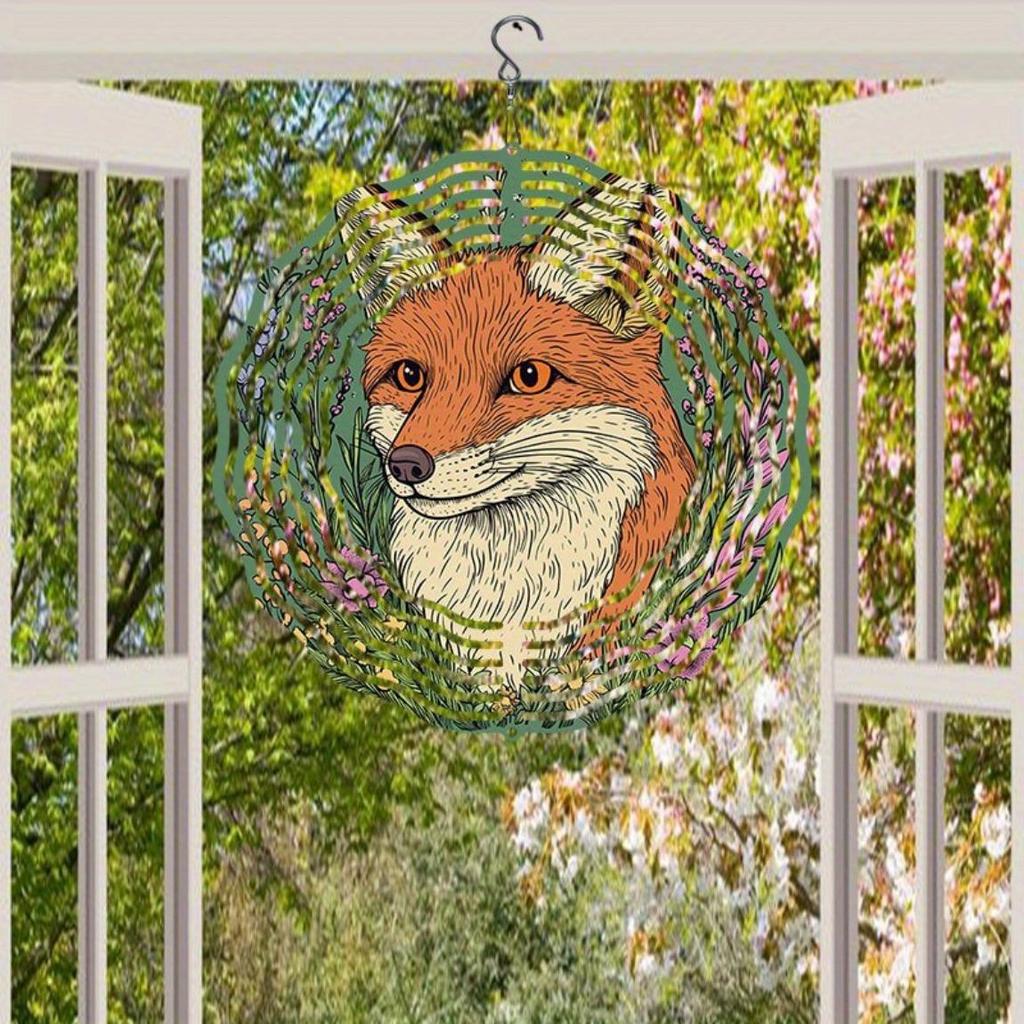 Vibrant Metal Fox Garden Spinner for Outdoor Decor Durable Wind Powered Sculpture for Yard Art and Thanksgiving Decoration Indoor Outdoor Use