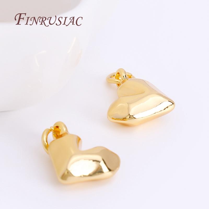 14x12mm 18K Gold Color Plated Brass Heart Charms Pendants For Necklace Making,Trendy Charms DIY Jewelry Findings Accessories