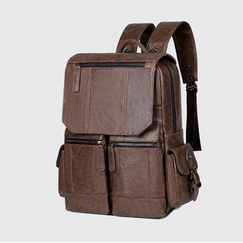 Мужской прочный дорожный рюкзак из ПУ-кожи