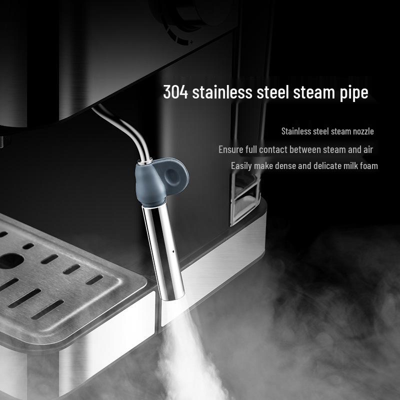 Italian Semi-Automatic Coffee Machine, 20-Bar High-Pressure Steam, Compact for Home or Office, Milk Frother Included