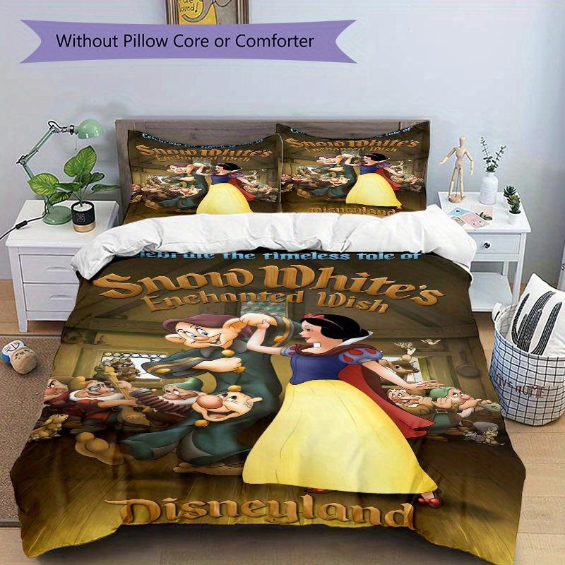 3pcs Snow White's Enchanted Wish Bedding Set 1 Soft Quilt Cover + 2 Pillowcases, Machine Washable Suitable for All SeasonsS095