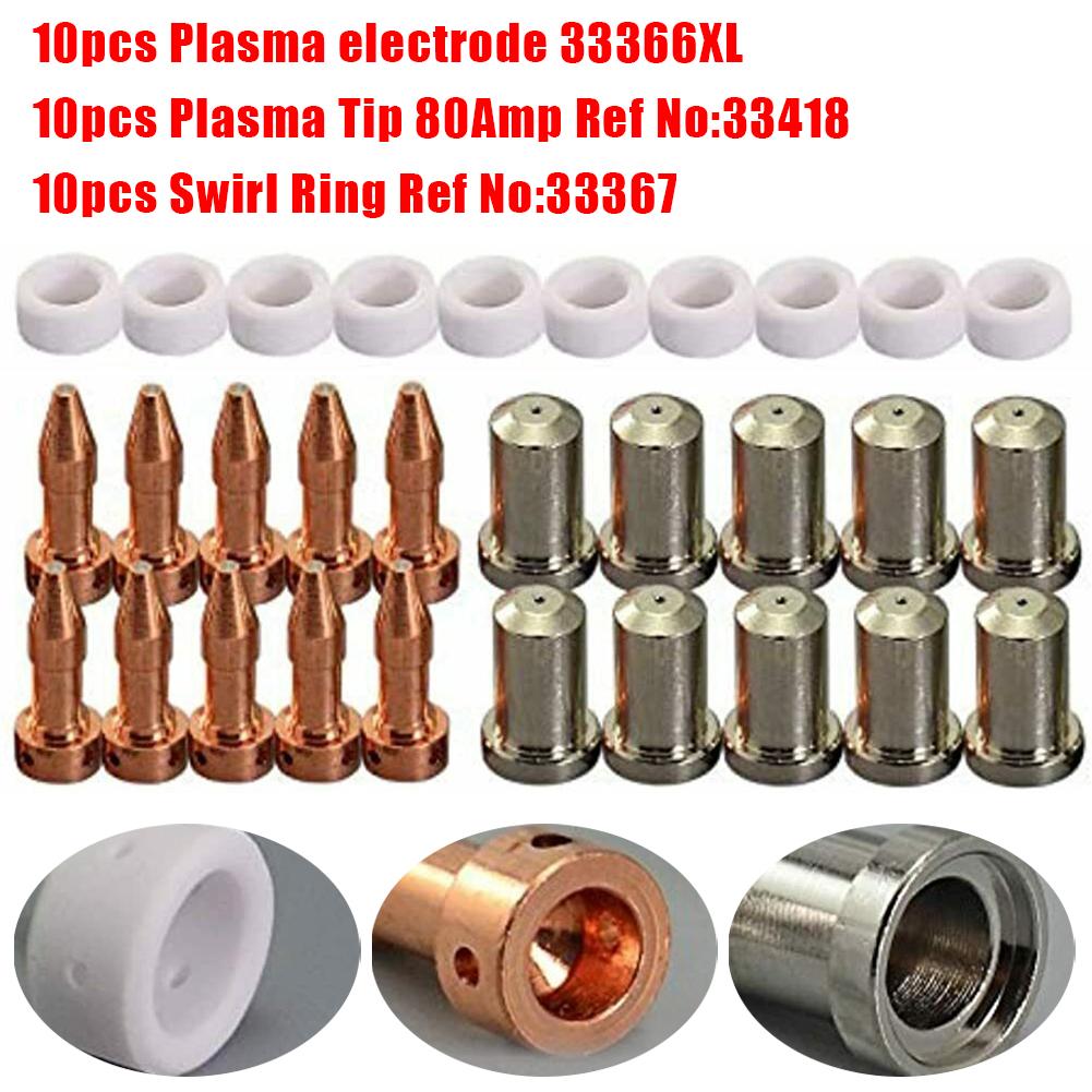 Plasma Electrode No 33366XL PT-23/27 Plasma Cutter Consumables Electrode Tip Nozzles 33366XL 33367 33418