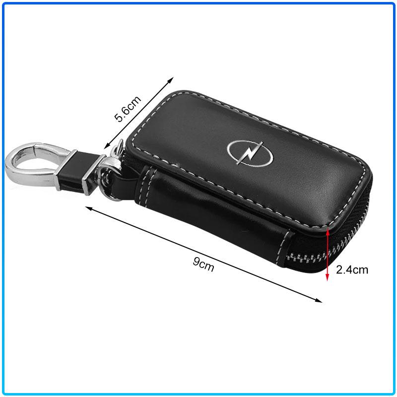 Leather Car Key Case Keychain Zipper Key Case Bag Accessories For Opel Astra H G Corsa Insignia Astra Antara Meriva Zafira Interior