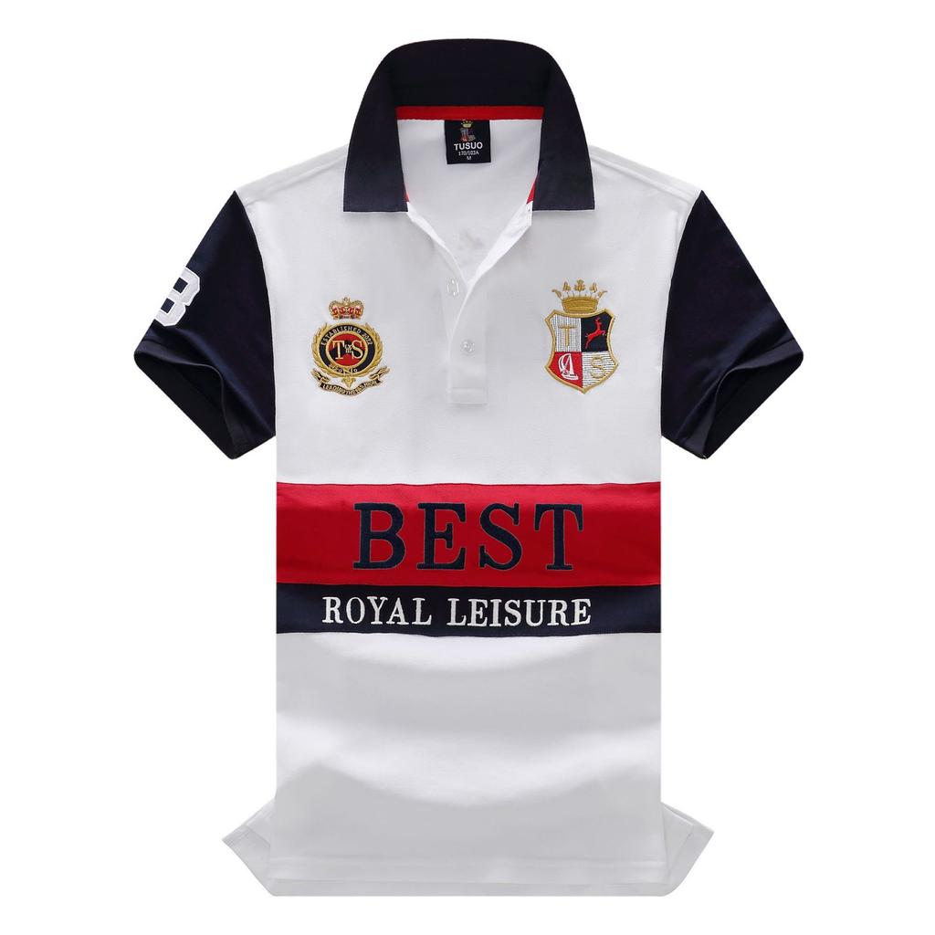 ZYLLO Men's Polo Shirt America New York Royal Leisure Sports Party Cotton Embroidered Luxury Contrast Color XS-7XL