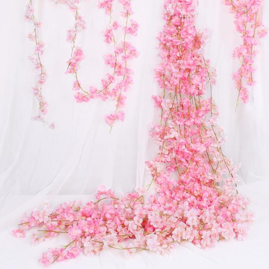 70,8" Künstliche Kirschblüten-Girlande für Frühlingsdekoration, Kunstseidenblumen-HängeRanken für Zuhause, Hochzeitsbogen, Party, Büro, Garten-Dekor