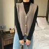 Vest Knitted Short Top Outfit Sleeveless Sweater Cardigan with Camisole for Women