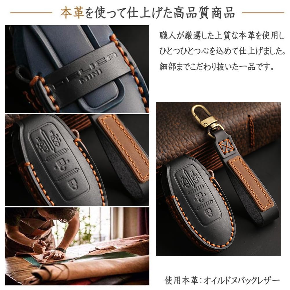 [KOKATO] Mitsubishi Delica Mini B34A B35A B37A B38A Genuine Leather Smart Key Case Key