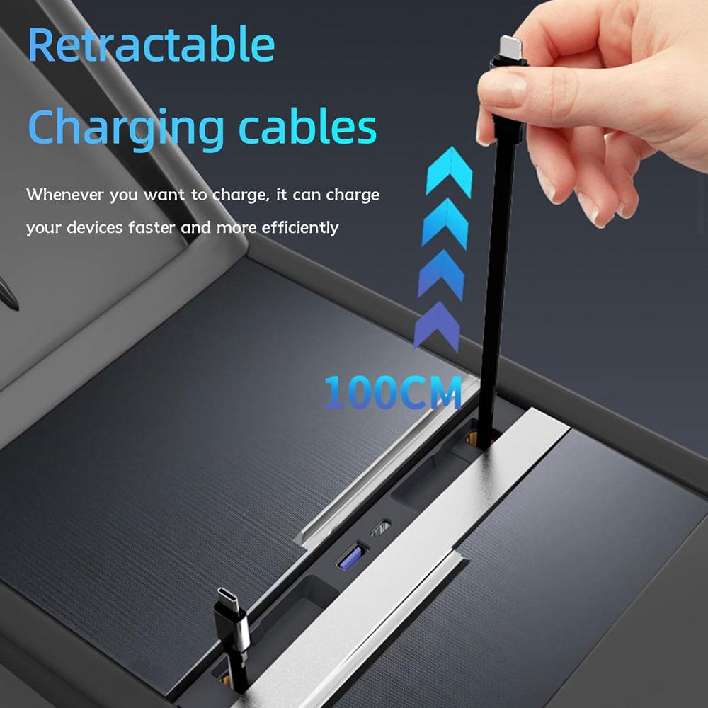 USB Hub Charger For Tesla Model Y Juniper 2025-2026 & Model 3 Highland 2024-2026 Center Console Docking Station Accessories