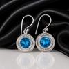 Swiss Blue Topaz Gemstone 925 Sterling Silver Handmade Jewelry Drop/Dangle Earrings 1.40" For Anniversary Gift EE-4-4