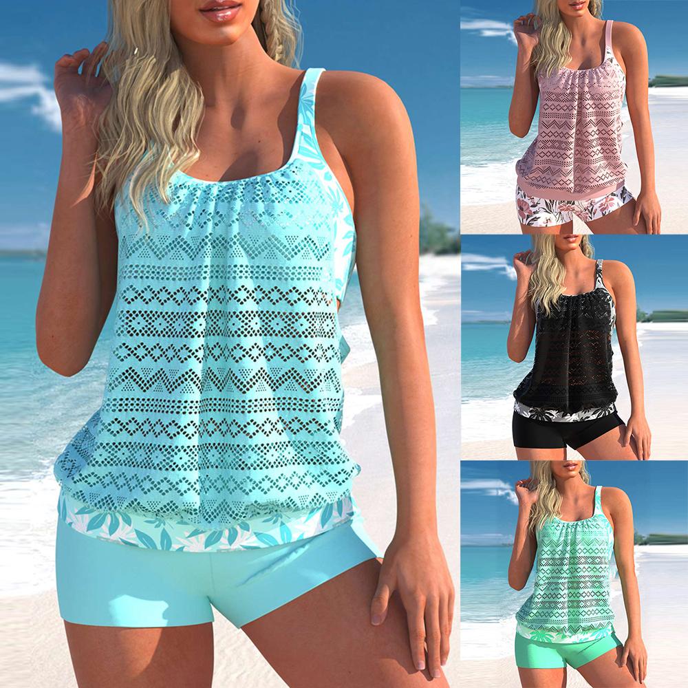 

Женский сексуальный купальник большого размера с цветочным принтом, женский летний комплект из двух предметов, танкини, модный монокини, пляжная одежда, банный костюм