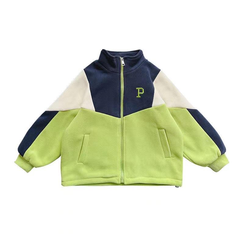 Girls' Casual Coat Spring and Autumn Children's Fashion Fleece Coat