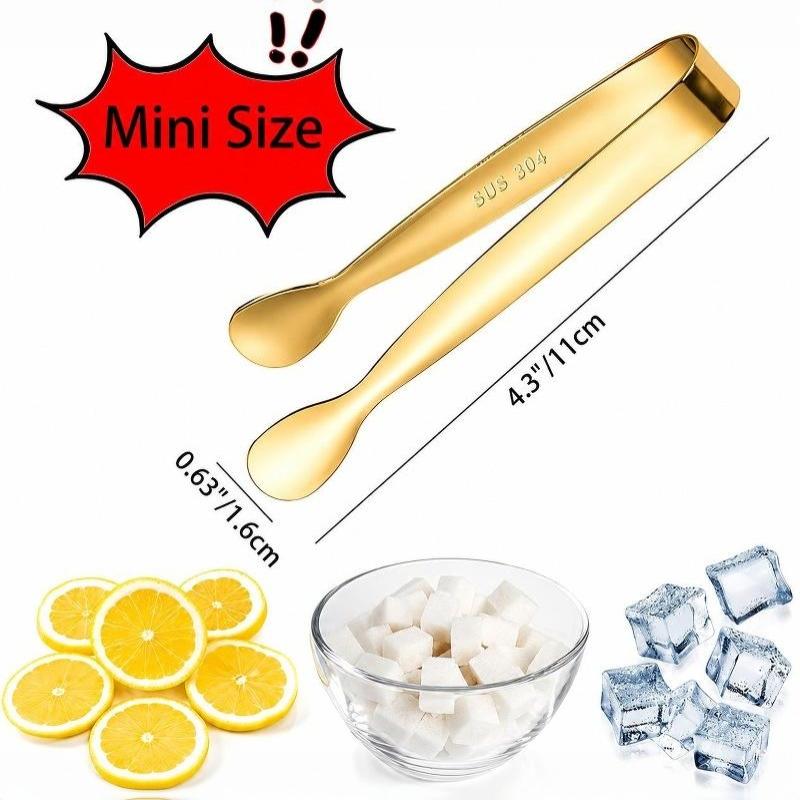 Sugar Cube Tongs Multi-Color Ice Clamp Stainless Steel Electroplated Ice Tongs Ice Clip For Bar Kitchen Sugar Cube Meal Clip