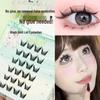 Zhixian Sleek Triple Fish Tail False Eyelashes - No-Glue, Single Cluster, Invisible, Fresh, Non-Smudging.