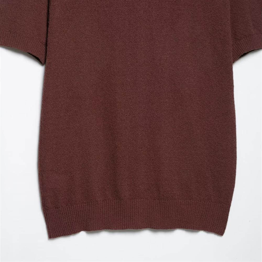 Polo tricoté à motif losanges ajusté pour femme Printemps/Été 2025