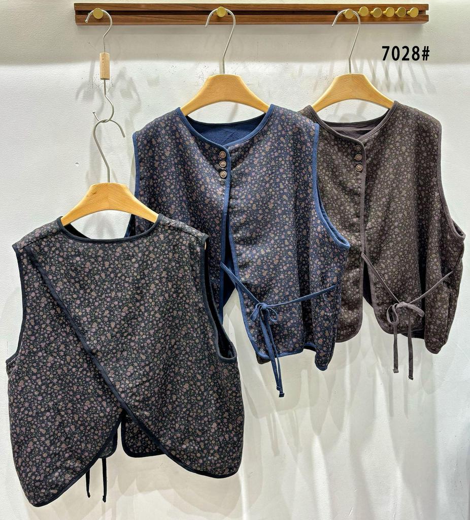 Mori-stil Retro Blommig Dubbellagers Väst med Midi Tårtkjol - Damernas Mångsidiga 2025 Vardagskläder Set