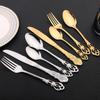 16Pcs Cutlery Sets Vintage Stainless Steel Tableware Dinner Knife Fork Dessert Spoon Dinnerware Set Kitchen Flatware