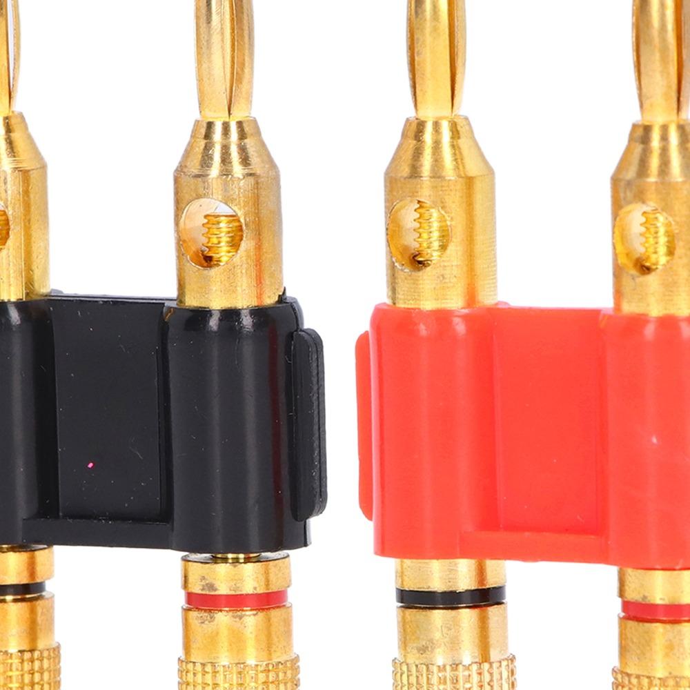 2PCS 2 Way Male Plug Banana Plug 32A 1000V Dual Connection Brass Connectors Stackable Design Stackable Banana Plug