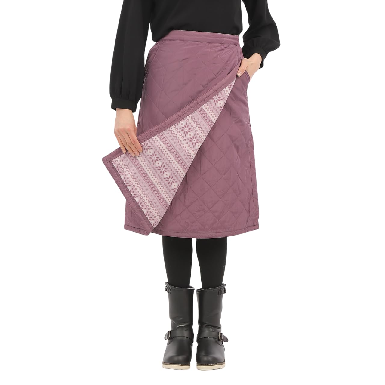 

Женская юбка, длинная, стеганая, с подкладкой из флиса, с рисунком Луковый крест , 70 см, (Размер M, Коричнево-фиолетовый)