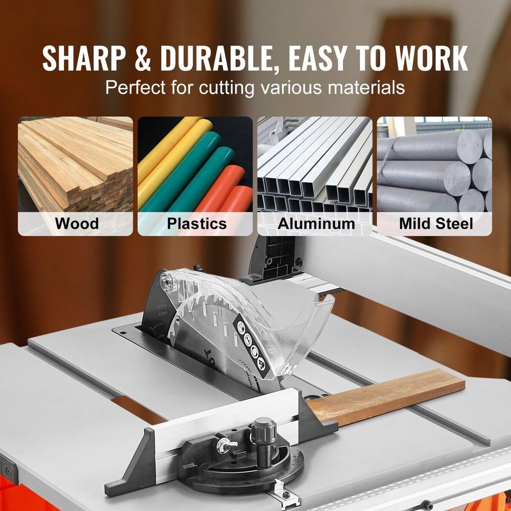 10" Table Saw Electric Cutting Machine 4400RPM 25-in Rip Capacity Woodwork