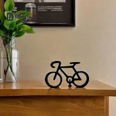 Escultura de bicicleta minimalista, estrutura de arame abstrata, bicicleta de montanha, silhueta, estátua, estatueta, decoração de mesa, ornamento, ciclista, presente