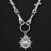 Gothic Punk Style Thorny Winding Geometric Heart Pendant Necklace, Women's Personalized Trendy Hip-hop Accessory Gift