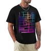 Top Geometric Patterns One Line New Colorful Strips Striped Art TShirt Trendy Pattern TShirt For Unisex
