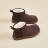 Women's Winter Warm Mini Snow Boots Fuzzy Faux Suede Walking Shoes for Women Casual Anti-Slip Comfortable Platform Short Booties With Faux Fur Lined