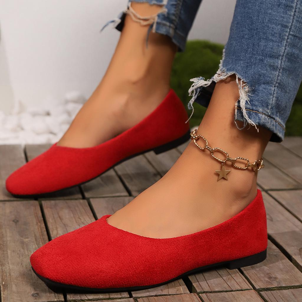 Ballet Women Flats Square Toe Vintage Flats Soft Loafers Comfortable Ballet Shoes Female Outdoor Lightweight Sneakers Women