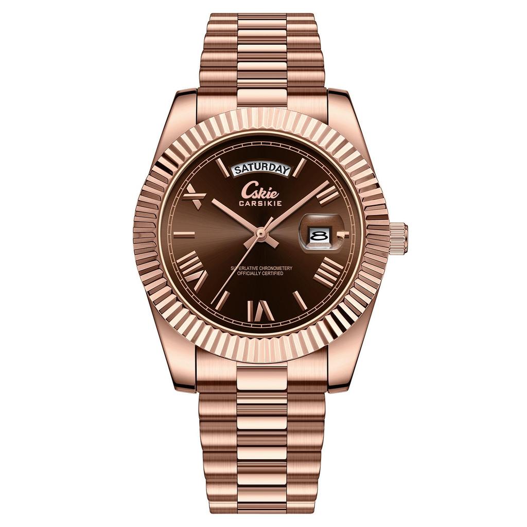 Swiss Brand Ultra-Thin Men's Steel Band Business Watch - High-End Waterproof Design