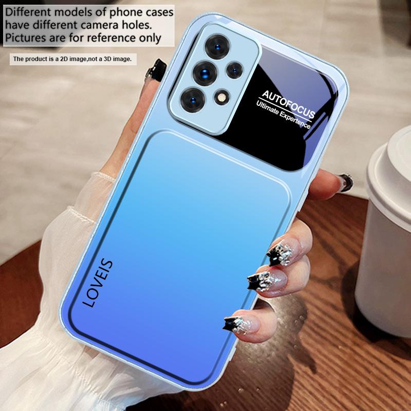 Purple blue combination For Samsung A73 72 71 A70 56 55 54 A53 52 51 50 42 A35 A34 33 32 31 26 25 24 23 22 30 glass phone case