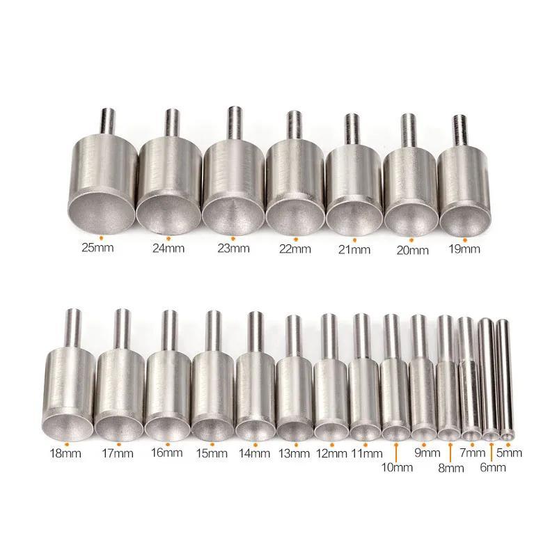 1pcs 3mm-25mm Mounted Points Concave Diamond Bead Grinding Head Ball-shaped Polishing Amber Jade Stone